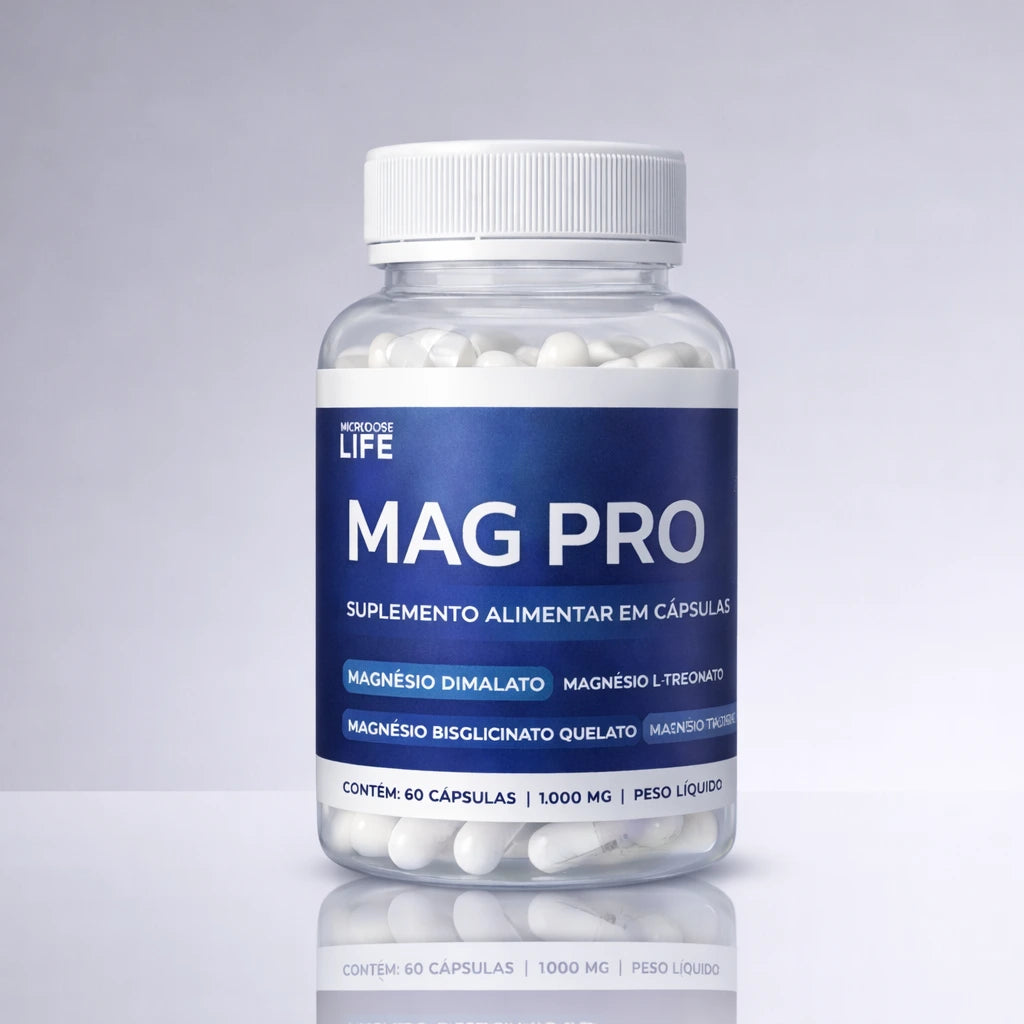 Mag Pro - 4 Magnésios L-Treonina, Quelato, Dimalato e Taurato (60 cápsulas)