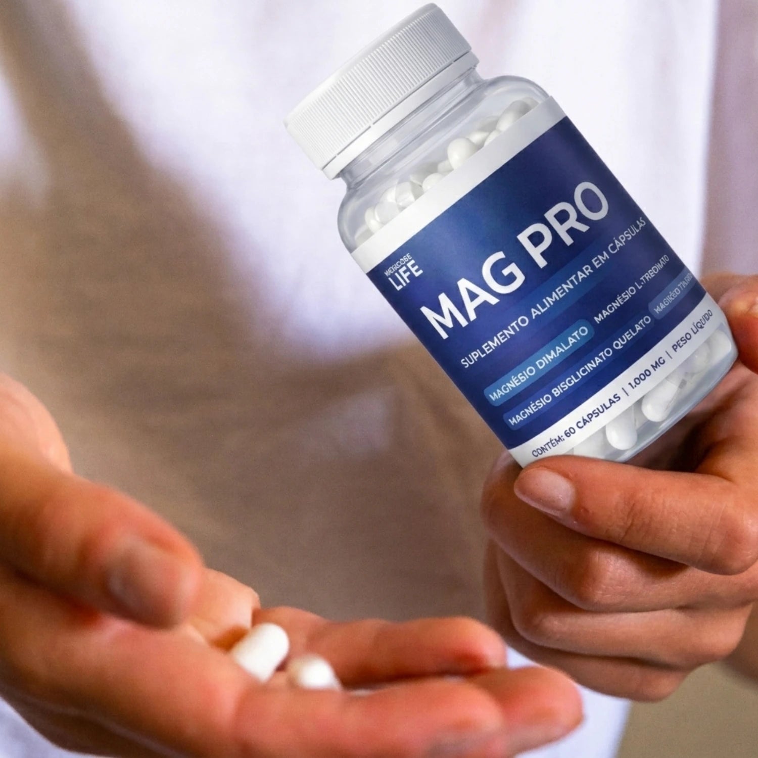 Mag Pro - 4 Magnésios L-Treonina, Quelato, Dimalato e Taurato (60 cápsulas)